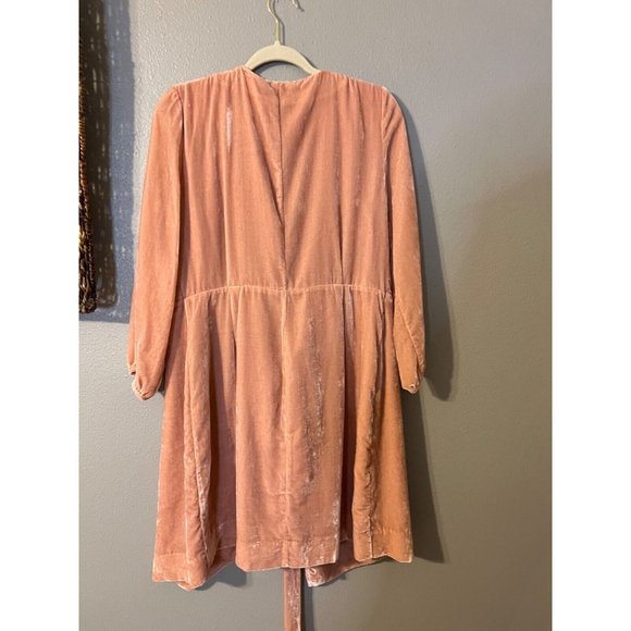 J Crew Wrap Dress 10 Pink Crushed Velvet $148 NEW - Picture 7 of 8